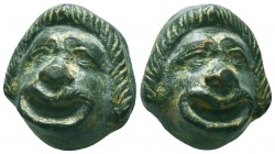 Ancient Rome, c. 2nd-4th Century AD. Theatrical Mask,
Condition: Very Fine

Weight: 59,9 gram
Diameter: 31,3 mm