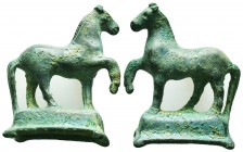 Ancient Rome, c. 2nd-4th Century AD. Horse statue,
Condition: Very Fine

Weight: 36,3 gram
Diameter: 42,6 mm
