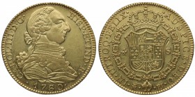 1780. Carlos III (1759-1788). Madrid . 4 escudos. PJ. Au. Muy bella. Insignificante marquita en reverso. Brillo original. SC-. Est.1000.