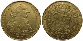 1775. Carlos III (1759-1788). Madrid. 8 escudos. PJ. Au. Bella. Brillo original. EBC. Est.1600.
