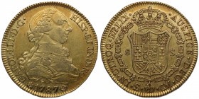 1787. Carlos III (1759-1788). Sevilla. 8 escudos. CM. Au. Escasa. Brillo original. EBC. Est.1650.