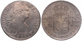 1808. Carlos IV (1788-1808). México. 8 reales. TH. Ag. 26,96 g. EBC-. Est.150.