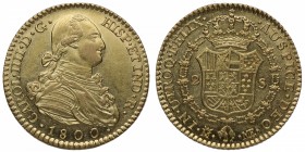1800. Carlos IV (1788-1808). Madrid. 2 escudos. MF. Au. Muy bella. Brillo original. SC. Est.600.