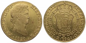 1820. Fernando VII (1808-1833). Madrid. 4 escudos. GJ. Au. Muy bella. Brillo original. SC-. Est.1000.