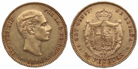 1876*76. Alfonso XII (1874-1885). Madrid. 25 pesetas. Au. SC. Est.400.