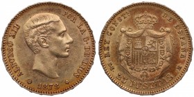 1878*78. Alfonso XII (1874-1885). Madrid. 25 pesetas. Au. SC. Est.400.