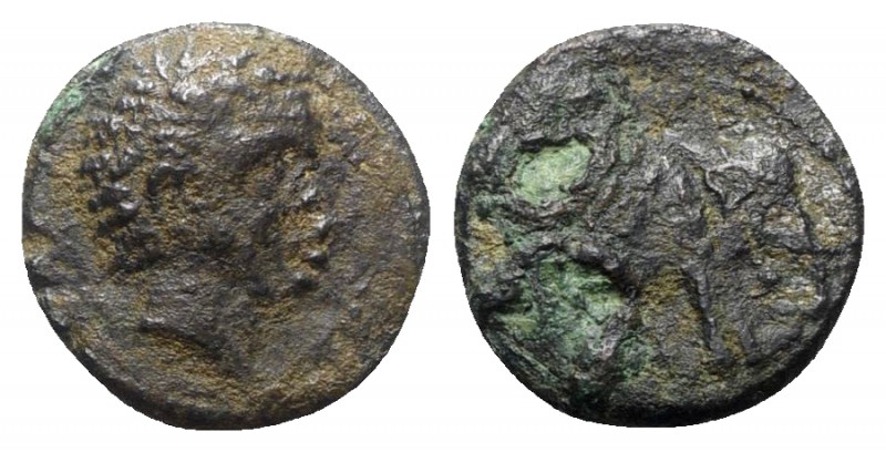 Etruria, Uncertain inland mint, c. 300-250 BC. Æ (18mm, 3.88g, 6h). African head...