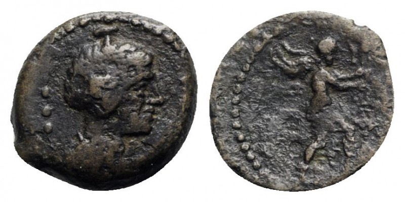 Central Italy, Uncertain, c. 1st century BC. Æ (17mm, 2.86g, 3h). Female head r....