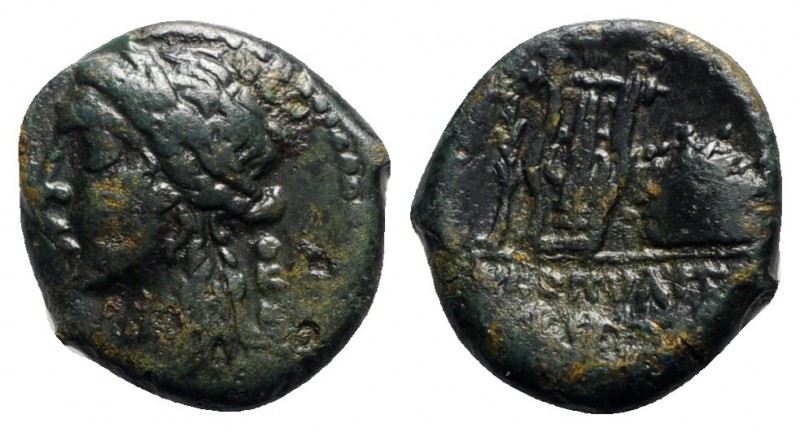 Southern Campania, Neapolis, c. 250-225 BC. Æ (19mm, 6.46g, 12h). Laureate head ...