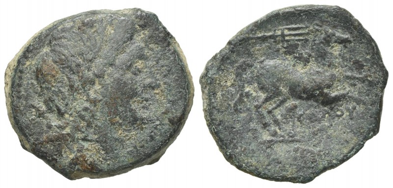 Northern Apulia, Salapia, c. 225-210 BC. Æ (21mm, 6.73g, 1h). Poullos, magistrat...