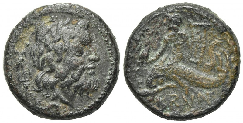 Southern Apulia, Brundisium, c. 2nd century BC. Æ Semis (20mm, 7.61g, 11h). Wrea...