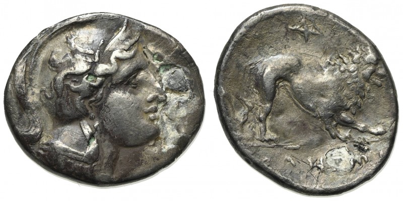 Northern Lucania, Velia, c.340-334 BC. Fourrèe Didrachm (22mm, 4.88g, 5h). Head ...