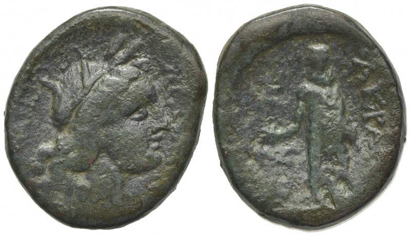 Sicily, Akragas, after 210 BC. Æ (23.5mm, 9.87g, 11h). Laureate head of Kore r. ...