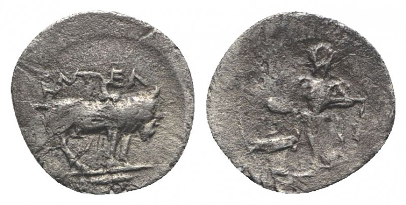 Sicily, Entella. Elymian issues, c. 440-430 BC. AR Litra (11mm, 0.56g, 11h). Fem...