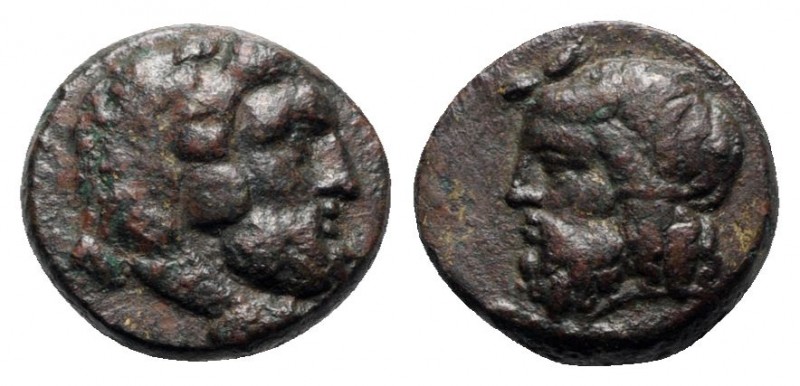 Sicily, Gela, c. 315-310 BC. Æ (16mm, 5.20g, 12h). Bearded head of Herakles r., ...