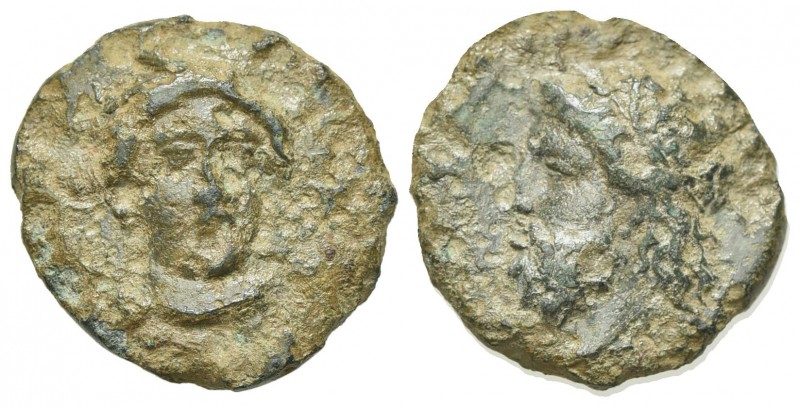 Sicily, Gela, c. 315-310 BC. Æ (14mm, 2.09g, 3h). Head of Demeter facing slightl...