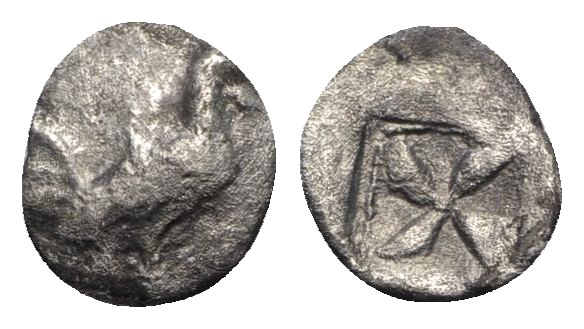 Sicily, Himera, c. 530-483/2 BC. AR Litra (10mm, 0.68g). Cock standing r. R/ Mil...