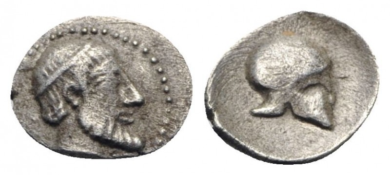Sicily, Himera, c. 470-450 BC. AR Litra (8.5mm, 0.42g, 6h). Bearded head r., wea...
