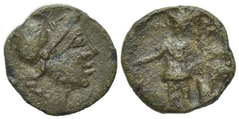 Sicily, Panormos, 2nd century BC. Æ (16mm, 2.44g, 11h). Helmeted head of Athena ...