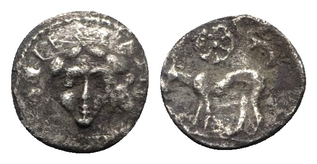 Sicily, Segesta, c. 455/0-445/0 BC. AR Litra (11mm, 0.82g, 3h). Facing head of t...