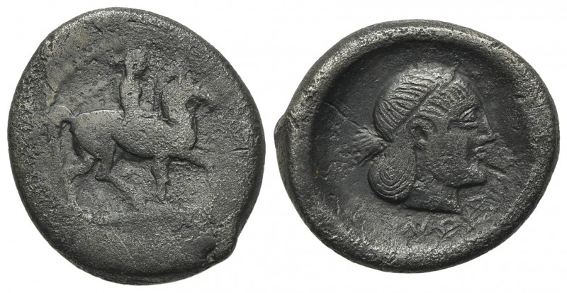 Sicily, Syracuse. Hieron I (478-466 BC). AR Drachm (17mm, 3.96g, 10h), c. 475-47...
