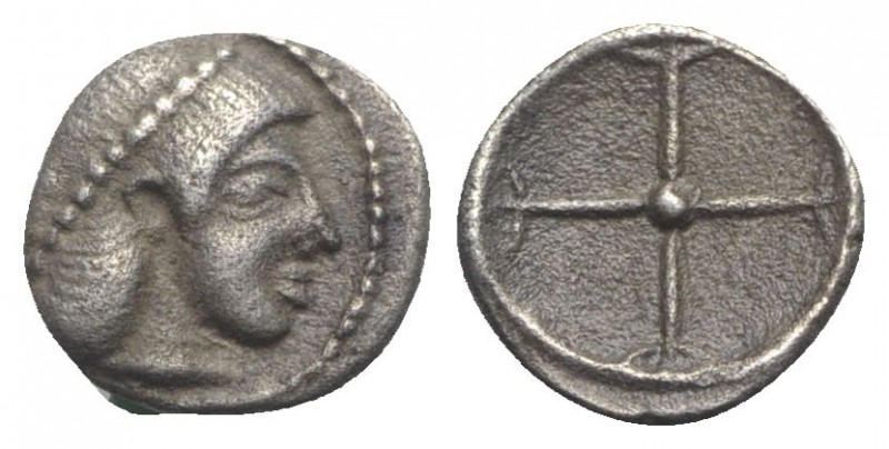 Sicily, Syracuse. Hieron I (478-466 BC). AR Obol (8mm, 0.43g), c. 475-470. Diade...