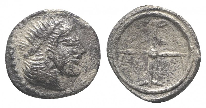 Sicily, Syracuse. Hieron I (478-466 BC). AR Obol (9mm, 0.50g), c. 475-470. Diade...
