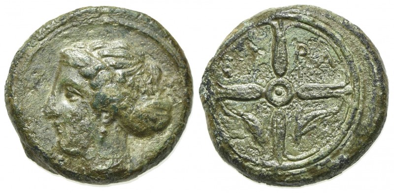 Sicily, Syracuse, c. 415-405 BC. Æ Hemilitron (14.5mm, 3.70g, 7h). Head of Areth...