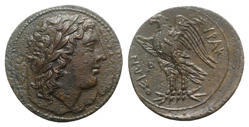 Sicily, Syracuse. Hiketas II (287-278 BC). Æ (24mm, 9.81g, 3h), c. 283-279. Laur...