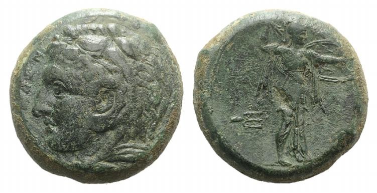Sicily, Syracuse. Pyrrhos (278-276 BC). Æ (21mm, 10.60g, 1h). Head of Herakles l...