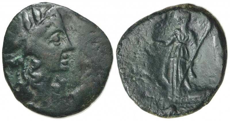 Sicily, Syracuse. Roman rule, 1st century BC. Æ (23mm, 6.12g, 12h). Wreathed hea...