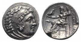 Kings of Macedon, Philip III Arrhidaios (323-317 BC). AR Drachm (17mm, 4.21g, 12h). In the name and types of Alexander III. Kolophon, c. 322-319 BC. H...