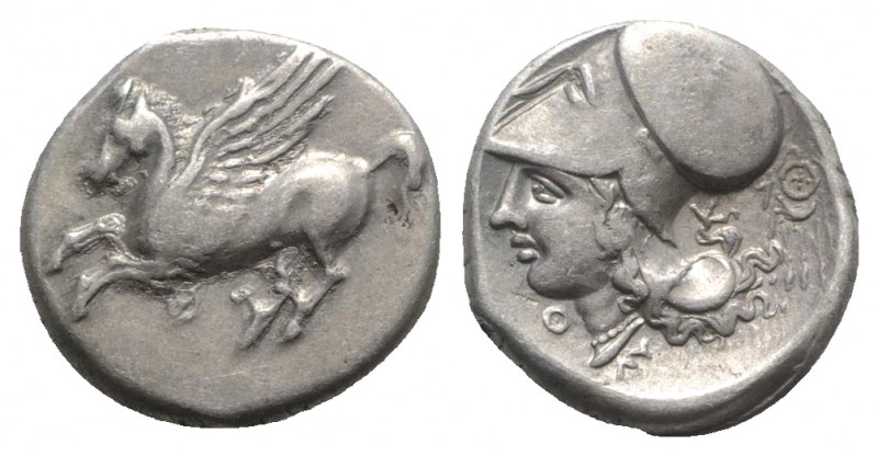 Akarnania, Thyrrheion, c. 320-280 BC. AR Stater (19mm, 8.60g, 3h). Pegasos flyin...