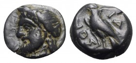 Bithynia, Tium, c. 350-300 BC. Æ (9mm, 1.17g, 12h). Laureate head of Zeus l. R/ Eagle standing l. SNG Tübingen 2151. Near EF