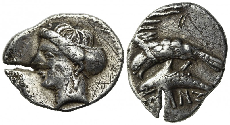 Paphlagonia, Sinope, c. 330-300 BC. AR Drachm (20mm, 5.87g, 6h). Head of nymph l...