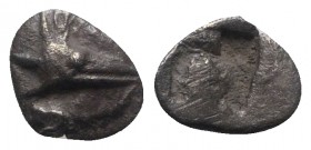 Mysia, Kyzikos, c. 500 BC. AR Hemiobol (7mm, 0.35g). Head of tunny r. R/ Quadripartite incuse square. Von Fritze II 2; SNG BnF 356; SNG von Aulock 732...