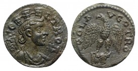Troas, Alexandria, c. mid 3rd century AD. Æ (21mm, 7.59g, 12h). Turreted and draped bust of Tyche r., with vexillum over shoulder. R/ Eagle, head l. w...
