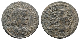 Aeolis, Cyme. Pseudo-autonomous issue, time of Gordian III (238-244). Æ (24mm, 6.13g, 6h). Draped bust of Senate r. R/ River-god Hermos reclining l., ...