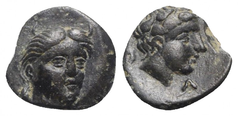 Aeolis, Larissa Phrikonis, 4th century BC. Æ (9mm, 1.10g, 12h). Horned female ri...