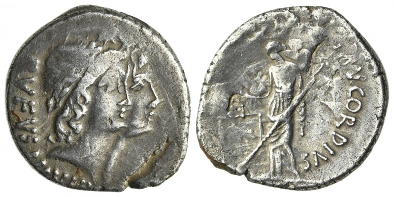 Roman Imperatorial, Mn. Cordius Rufus, Rome, 46 BC. AR Denarius (19mm, 3.80g, 12...
