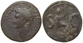 Divus Augustus (died AD 14). Æ As (28mm, 9.93g, 11h). Rome, c. AD 15-6. Radiate head of Augustus l.; star above, thunderbolt before. R/ Female figure ...