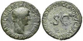 Germanicus (died AD 19). Æ As (29mm, 10.98g, 7h). Rome, 42-3. Bare head r. R/ Legend around large S • C. RIC I 106 (Claudius). Good Fine