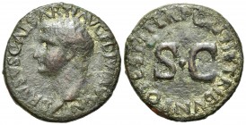 Drusus (Caesar, 19-23). Æ As (27mm, 10.99g, 6h). Rome, 22-3. Bare head l. R/ Legend around large SC. RIC I 45 (Tiberius). Good Fine - near VF