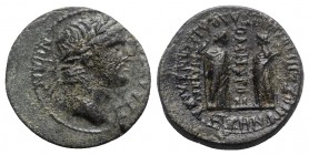 Nero (54-68). Phrygia, Laodicea ad Lycum in alliance with Smyrna. Æ (27mm, 12.72g, 12h). Anto- Zenon, son of Zenon, magistrate. Laureate head r. R/ De...