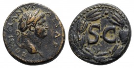 Domitian (Caesar, 69-81). Seleucis and Pieria, Antioch. Æ (23mm, 8.68g, 12h). Laureate head r. R/ S C within laurel wreath. RPC II 2018; McAlee 405. G...