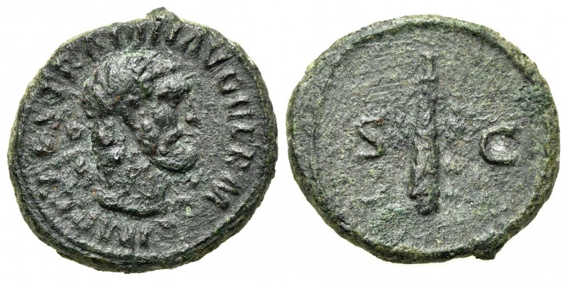 Trajan (98-117). Æ Quadrans (14mm, 2.21g, 6h). Rome, c. 98-102. Laureate bust of...