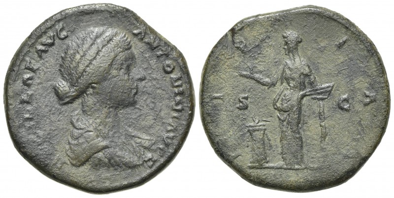 Lucilla (Augusta, 164-182). Æ Sestertius (31mm, 20.63g, 11h). Rome, 161-2. Drape...