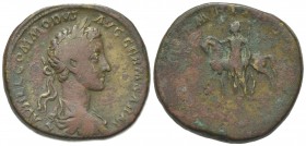 Commodus (Caesar, 166-177). Æ Sestertius (32mm, 26.88g, 6g). Rome, AD 177. Laureate, draped and cuirassed bust r. R/ Castor standing l., holding spear...