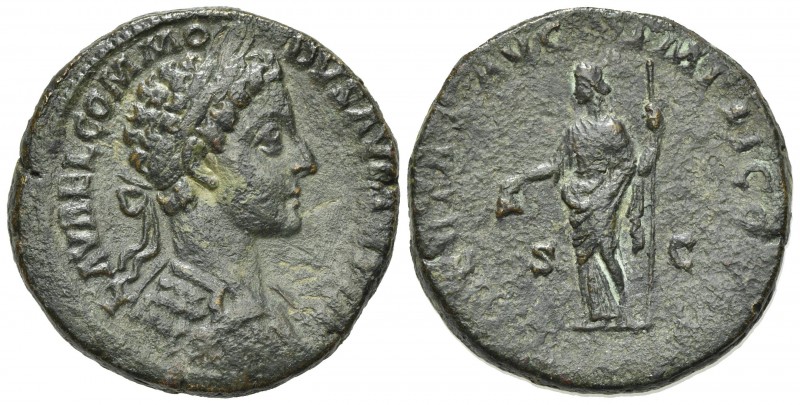 Commodus (177-192). Æ Sestertius (30mm, 20.66g, 11h). Rome, AD 178. Laureate and...