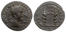 Septimius Severus (193-211). Mysia, Cyzicus. Æ (29mm, 11.90g, 6h). Laureate, draped and cuirassed bust r. R/ Two serpent-entwined torches. SNG BnF 764...